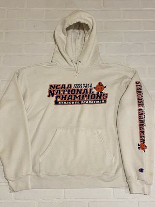Vtg Syracuse Orangemen 2003 Ncaa Basketball National Hoodie Champion Sz M Worn
