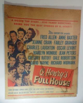 Vintage O Henrys Full House 1952 Trimmed Window Card Marilyn Monroe Anne Baxter