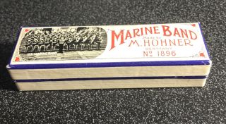 Vintage Marine Band Harmonica No.  1896 Made In Germany By M.  Hohner Key = A