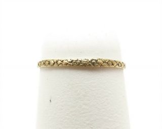 Vintage 10k Yellow Gold 1mm Floral Pattern Band Baby Ring Child 