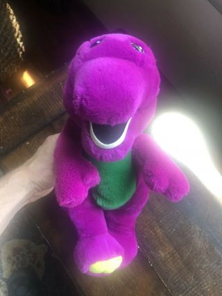 Vtg Barney Purple Dinosaur Stuffed Plush Animal Lyons Golden Bear 1992 13 "