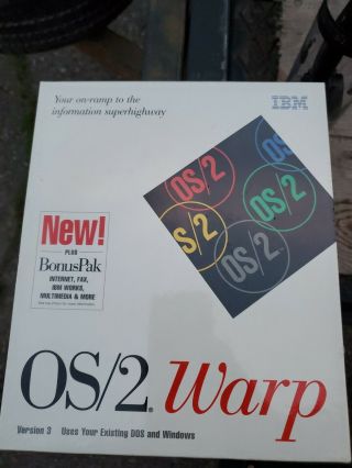 Vintage Rare Ibm Os/2 Warp Version 3 Plus Bonus Pak Dos Windows Cd - Rom Diskettes