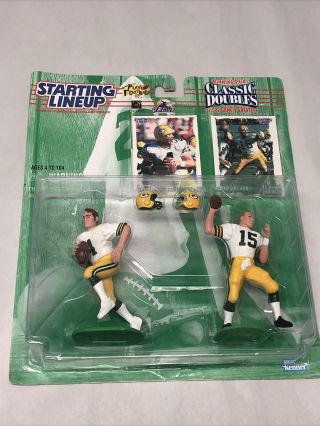 1997 Starting Lineup Slu Nfl Football Classic Doubles Farve & Star Packers.  (p)