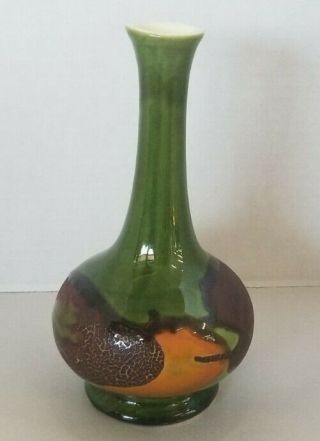Vintage Royal Haeger Green Brown Rust Earth Wrap Bud Vase MCM USA made 3