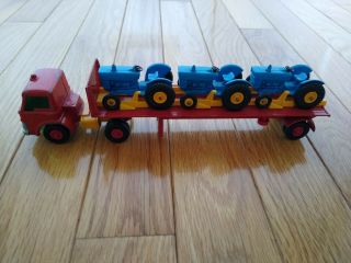 Vintage Matchbox King Size Ford Tractor & 3 Farm Tractors