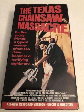 Vintage The Texas Chainsaw Massacre Mpi Horror Cult Rare Uncut Unedited Vhs Tape
