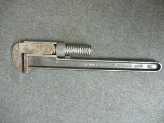 Vintage Trimo 14 " Steel Monkey Wrench Pipe Wrench Patent 7 - 19 - 1904