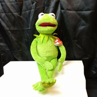 Disney Ty Kermit The Frog 16 " Beanie Buddy Muppets With Tags