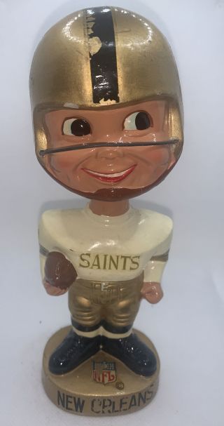 1960s Vintage Orleans Saints Bobblehead Nodder - 1965 Gold Base