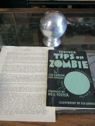 Vintage Abbott 4 " Zombie Ball,  Instructionsk Book,  Base & Gimmick