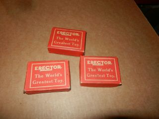 3 A C Gilbert Erector Small Parts Boxes,  1920 