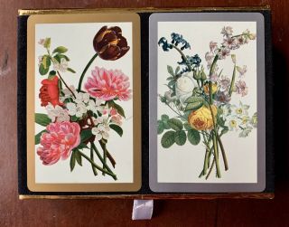 Vintage Congress Cel - U - Tone Playing Cards Floral Flowers Deck Set Gift Quality
