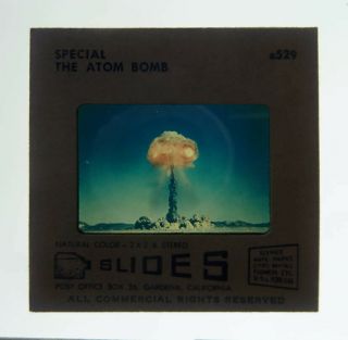 Vintage 35mm color FILM SLIDES of ATOM BOMB explosions 6529 set XLNT 3