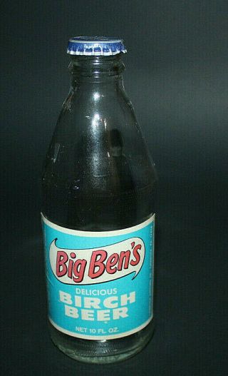 Vintage Big Ben’s Birch Beer 10 Oz Ounce Bottle W/ Cap Catawissa Pa