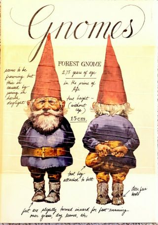 Vintage 1977 Gnomes Book By Rien Poortvliet Wil Huygen Illustrated,  Dust Jacket