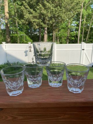 Vintage Libbey Clear Duratuff Old Fashion Rocks Whiskey Glasses Set Of 5