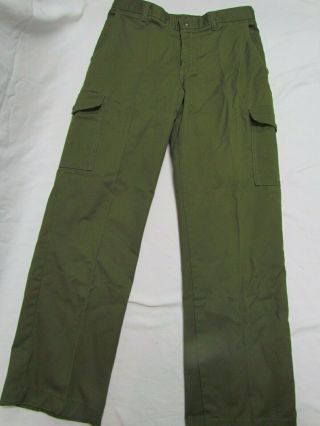 Vtg Boy Scouts Uniform Pants Men’s Size 34 X 32 Green Bsa Official Licensed
