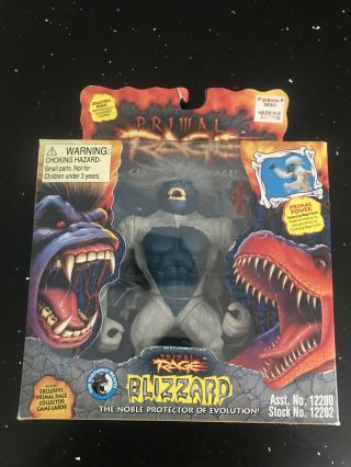 Vintage 1994 Primal Rage Blizzard Action Figure Nib W/ Accessories