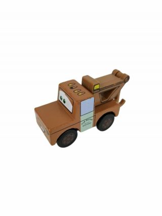 Disney Pixar Cars Kidkraft 3” Wooden Tow Truck Mater Radiator Springs Vehicle