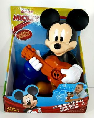 Disney Junior Mickey Mouse With Guitar Action Bubble Blower Machine Nib