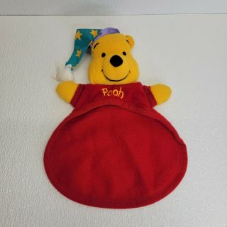 Vintage Disney Bedtime Plush Winnie The Pooh Bear Lovey Security Blanket Star