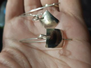 Vintage 925 Sterling Silver Earrings,  Modernist,  Minimalist,  Abstract