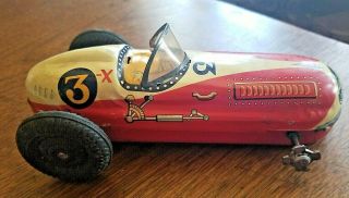 Vintage Bandai Japan Tin Friction X3 Race Car 1950’s Partsor Repair Ray Rohr