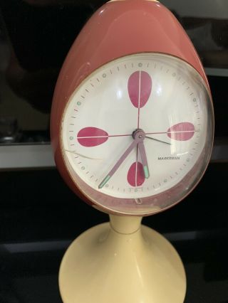 Vintage 60’s West Germany Iconic Tulip Marksmen Alarm Clock 2