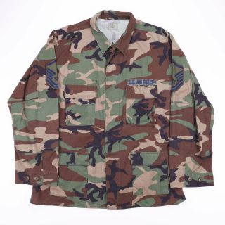 Vintage Us Air Force Khaki Green Military Camo Combat Jacket Size Mens Xl