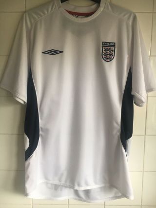 40 - 42 Medium England Umbro Training Shirt Circa 1999 - 2005 Rare Football Vintage