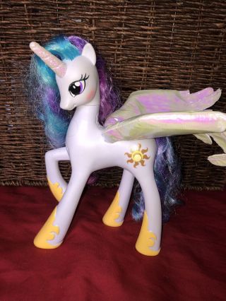 2011 My Little Pony 9 " Talking Princess Celestia W/ Light - Up Wings Unicorn