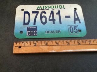 License Plate Vintage Missouri Dealer D7641 - A 2005 Motorcycle Rustic Usa