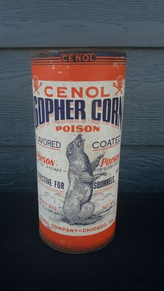 Gopher Corn Tin Cardboard Can Canister Poison Rat Mouse Mice Trap Chicago Ill