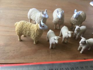 Farm Animals Toys Plastic Models Figures Border Leicester Type Sheep With Lambs 2