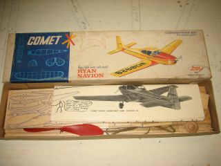 Vintage Rare Comet Ryan Navion Balsa Wood Flying Model Airplane Kit