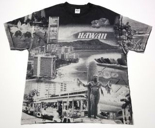 Vintage 1999 Hawaii 2 - Sided All - Over Print Made In Usa Xl Shirt