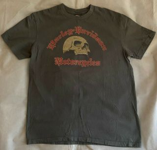 Vintage Harley Davidson Motor Cycles Big Barn Skull Iowa T Shirt Large