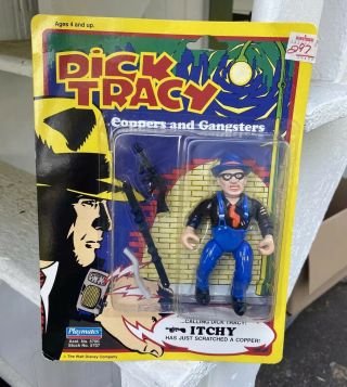 1990 Playmates Dick Tracy Itchy Action Figure Moc Vintage Toy Disney Nos
