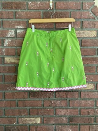 Vintage Lilly Pulitzer Golf Skirt Sz 8 Green Pink Trim 2