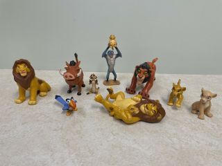 9 Disney Lion King Figures - Simba,  Nala,  Zazu,  Rafiki,  Scar,  Mufasa,  Pimbaa,  Timon