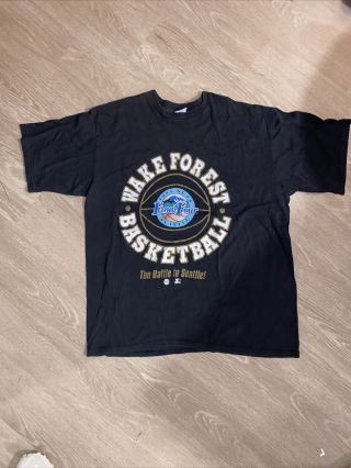 Vintage Starter Wake Forest Basketball 1995 Final Four T Shirt Sz Xl