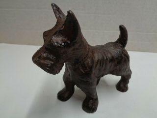 Cast Iron Dog Scottie Irish Terrier Metal Paperweight Vintage ? Old ?