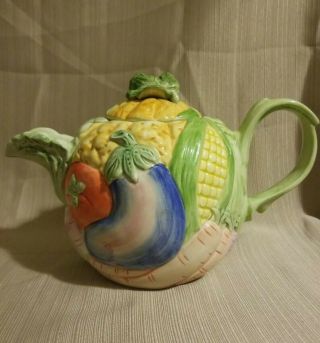 Vintage Fitz & Floyd Vegetable Garden Teapot,  40oz
