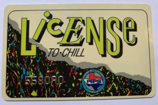 Vintage 1990 Pepsi License To Chill Credit Card Promo Soda Vtg Hou Tex Challenge