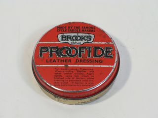 Vintage Bicycle Cycling Brooks Saddle Co Can / Tin Of Proofide Leather Dressing