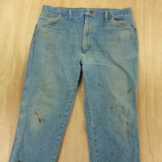 Vtg Distressed Usa Wrangler 912pw Denim Jeans 38 X 31 (38 X 32 Tag) Blue 70s 80s