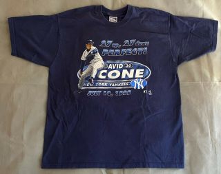 Vintage 1999 York Yankees Perfect Game David Cone T Shirt Xl