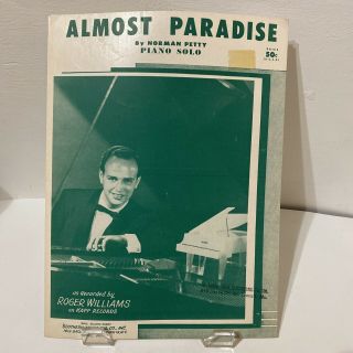 Vintage 1957 Almost Paradise Piano Solo Sheet Music By Norman Petty
