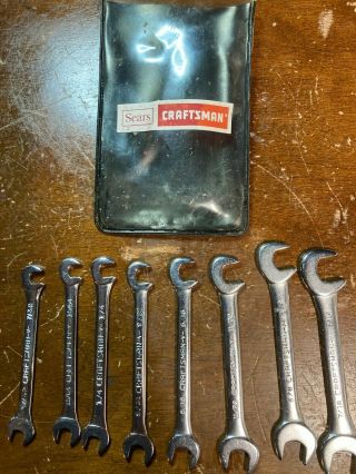 Vintage Craftsman 8pc.  Open End Ignition Wrench Set 9 - 4306 W/ Pouch Tuff