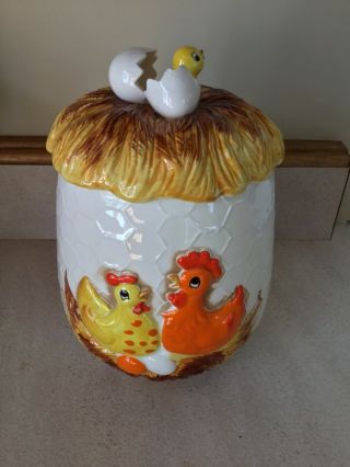 Vintage Sears Roebuck Chicken & Egg Canister Cookie Jar